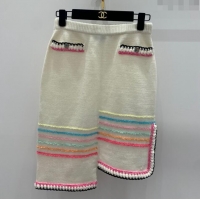 Luxury Discount Chanel Knit Skirt CH040313 White 2024