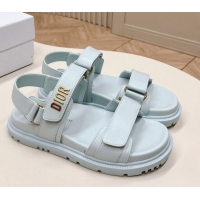 Pretty Style Dior Dioract Flat Strap Sandal in Light Blue Calfskin 226066