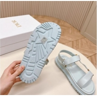 Shop Duplicate Dior D-Wave Sandal in Calfskin Light Blue 226072