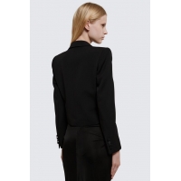 ​Reasonable Price Saint Laurent Cropped wool tuxedo jacket YSL8486 Black