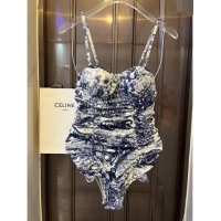 Pretty Style Dior Pleated Swimwear 0306 Blue 2024