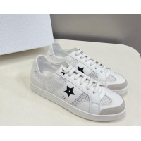 Charming Dior CD Star Calfskin and Mesh Sneakers White/Black 325136