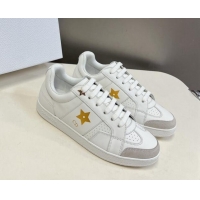 Top Design Dior CD Star Calfskin Sneakers White/Gold 325138