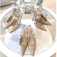 Discount Dior J'Adior Slingback 6.5cm Pumps/Ballet Flat in Nude Patent Calfskin 325147