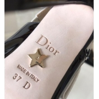 Grade Dior J'Adior Slingback 6.5cm Pumps/Ballet Flat in Nude Patent Calfskin Black 325148