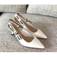 Lowest Price Dior J'Adior Slingback 6.5cm Pumps/Ballet Flat in Nude Patent Calfskin White 325149