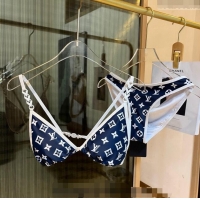 ​Luxurious Louis Vuitton Two Pieces Swimwear 030601 Blue/White 2024