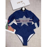 Trendy Design Dior Star Long Sleeve Swimwear 030603 Blue 2024