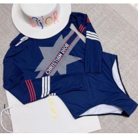 Trendy Design Dior Star Long Sleeve Swimwear 030603 Blue 2024