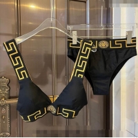 Sumptuous Discount Versace Two Pieces Swimwear 030703 Black/Gold 2024