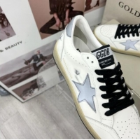 Popular Style Golden Goose GGDB Ball Star Sneakers in White Calfskin and Grey Reflective Star 328103