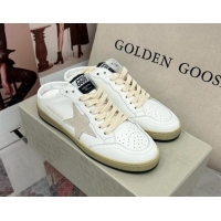 Pretty Style Golden Goose GGDB Ball Star Open Back Sneakers in White Calfskin 328110