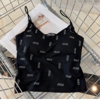 Well Crafted Miu Miu Vest with Crystals Allover M0307 Black 2024