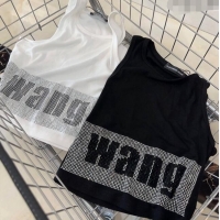 Top Grade Alexander Wang Vest with Crystal AL7064 White/Black 2024