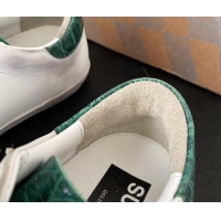 Good Quality Golden Goose GGDB Super-Star Sneakers in Calfskin White/Green/Silver 328116