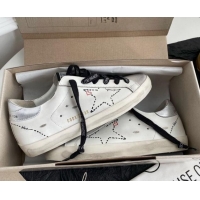 Low Cost Golden Goose GGDB Super-Star Sneakers in White Calfskin and Love Star 328118