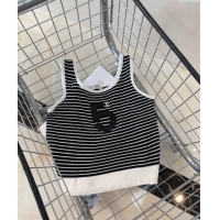 Affordable Price Chanel 5 Knit Vest 0307 White/Black 2024 