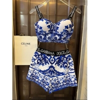 ​New Fashion Dolce & Gabbana DG Two Pieces Swimwear 0308 Blue 2024