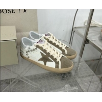 Top Grade Golden Goose GGDB Super-Star Sneakers in White Calfskin and Studs 328132