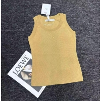 Low Cost Dior Tank Top Gold-Tone Technical Cotton Ribbed Mesh CD4909