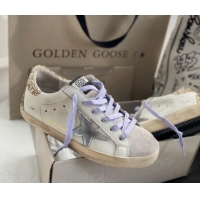 Luxurious Golden Goose GGDB Super-Star Sneakers in Calfskin White/Silver/Gold 328141