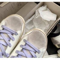 Luxurious Golden Goose GGDB Super-Star Sneakers in Calfskin White/Silver/Gold 328141