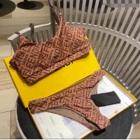 Top Quality Fendi FF Two Pieces Swimwear F32620 Brown 2024