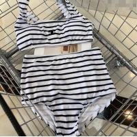 ​Low Cost Chanel Striped Swimwear CH0401White/Black 2024