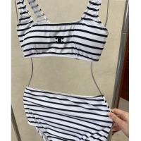 ​Low Cost Chanel Striped Swimwear CH0401White/Black 2024