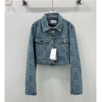 ​New Discount Gucci GG Denim Jacket G88345 Blue