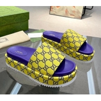 Grade Gucci GG Platform Slide Sandal 5.5cm Yellow/Purple 316018