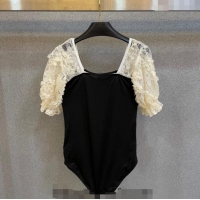 ​New Design Chanel Swimwear with Lace CH040140 White/Black 2024