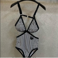 Inexpensive Dior Houndstooth Swimwear 0401 White/Black 2024