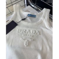 ​Top Quality Prada Knit Vest 0401 White 2024