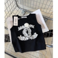 Famous Brand Chanel Vest with Maxi CC C0401 Black 2024