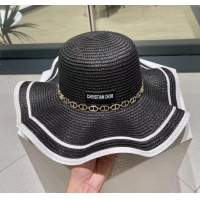 Reasonable Price Dior Straw Hat D2723 Black 2024