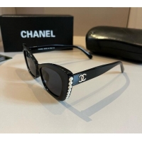 Buy Cheap Chanel Sunglasses with Pearls 0410 Black 2024