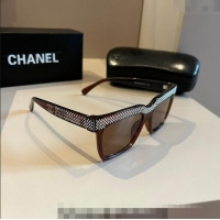 Cheapest Chanel Sunglasses with Crystals 0410 Brown 2024