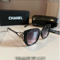 Low Cost Chanel Sunglasses 041005 Black/Purple 2024