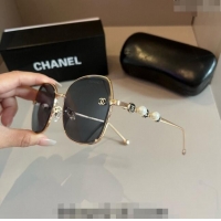 Unique Discount Chanel Sunglasses with Pearls CH041007 Black 2024