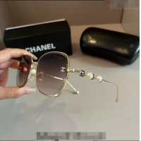 New Style Chanel Sunglasses with Pearls CH041007 Beige 2024