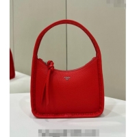 Grade Design Fendi Mini Fendessence Hobo bag in Grained Calfskin with Topstitches 80165 Red 2024