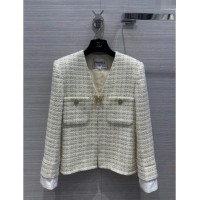 Top Quality Chanel Tweed Jacket CH041823 Beige 2024