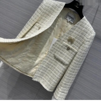 Top Quality Chanel Tweed Jacket CH041823 Beige 2024