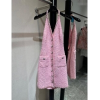 Hot Sell Cheap Chanel Tweed Dress CH041826 Pink 2024