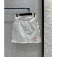 Famous Brand Chanel Denim Skirt CH041836 White 2024