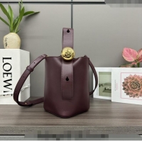 Promotional Loewe Mini Pebble Bucket bag in mellow calfskin 062342 Burgundy 2024