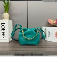 Good Product Loewe Mini Flamenco Purse bag in mellow nappa lambskin 412342 Emerald Green 2024