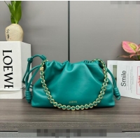 Well Crafted Loewe Small Flamenco Purse bag in mellow nappa lambskin 012403 Emerald Green 2024