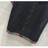 Cheapest Gucci Knit Short-sleeved Sweater G041919 Black 2024